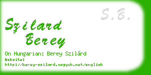 szilard berey business card