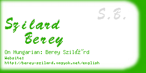 szilard berey business card